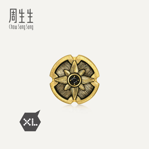 周生生华宇黄金Charme酷黑足金镶嵌黑钻乘风领航XL转运珠94594C
