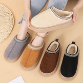 子女冬季 棉拖加绒加厚拖鞋 家居民族风半拖棉鞋 女鞋 大码 鞋