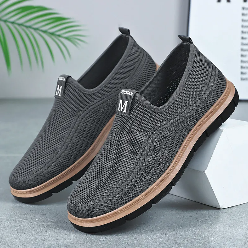 鞋子男夏季飞织透气单鞋男鞋纯色休闲鞋一脚蹬男装鞋,流行男鞋,休闲板鞋,淘宝优惠券,粉丝福利购,淘宝优惠卷