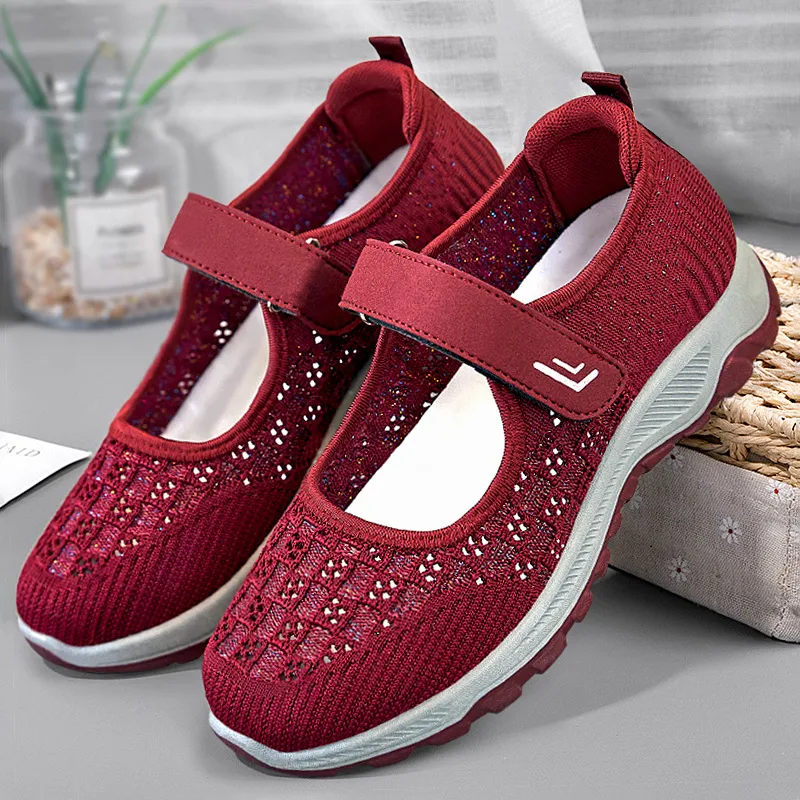 妈妈鞋2025春季新款网面鞋女中老年健步鞋软底老人鞋,女鞋,网面鞋,淘宝优惠券,粉丝福利购,淘宝优惠卷