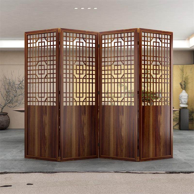 中式屏风隔断客厅新款现代简约轻奢网红可折叠移动办公室木质玄关