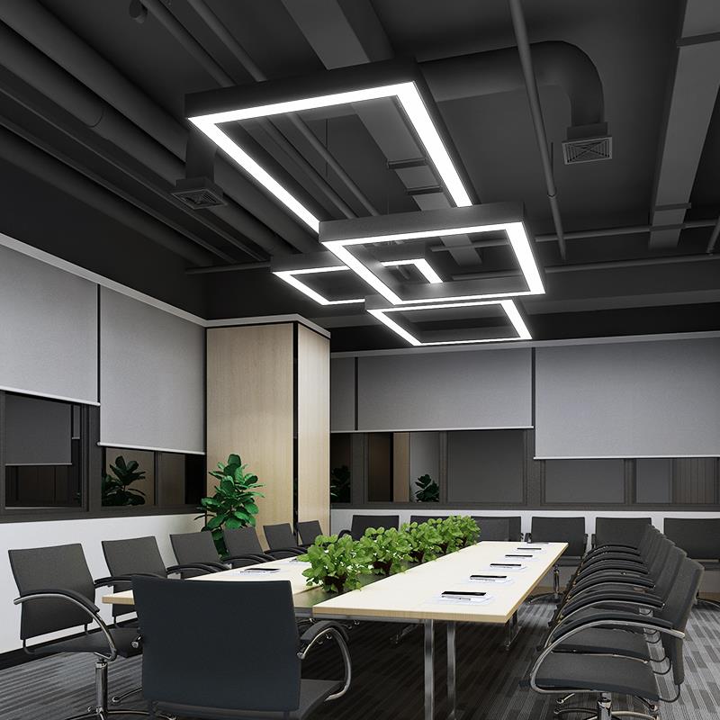 长方形吊灯办公室led长条灯超亮会议室商场展厅店铺前台工业风灯