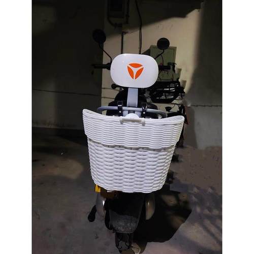 电摩车后置车筐电动踏板车后尾挂篮加大书包车篓后用靠背菜篮挂篮