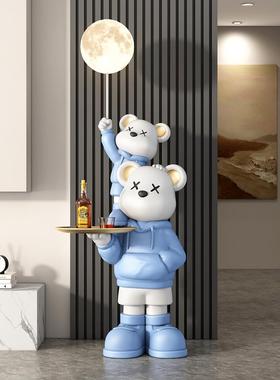暴力熊客厅摆件大型落地存钱罐轻奢电视柜装饰品高端大气乔迁礼物