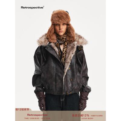 RPT皮衣 Safari探险廓形质感复古毛领宽松秋冬新款休闲皮衣夹克