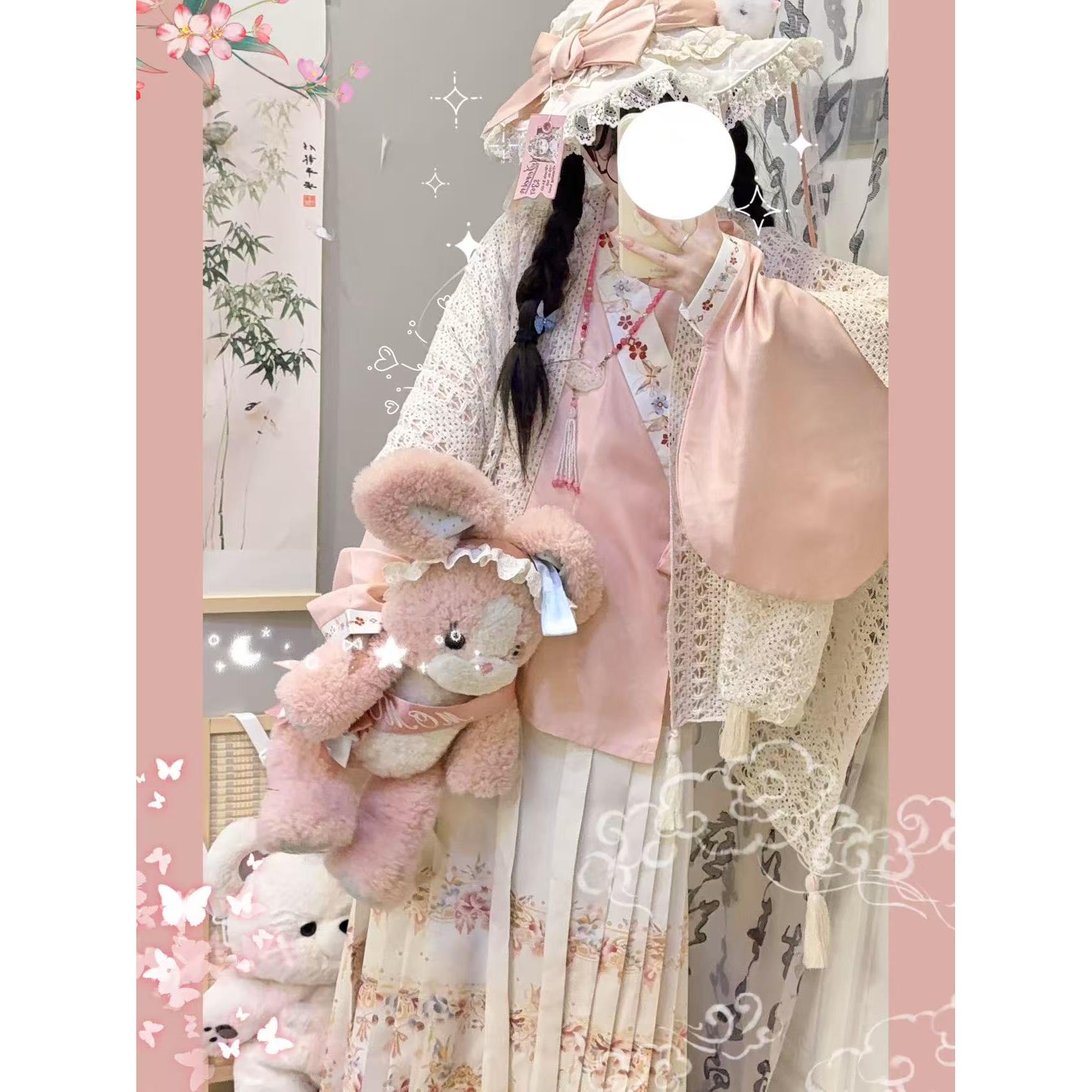 汉洋折衷春染集原创汉服女秋款披肩交领马面日常可爱风清新洛丽塔