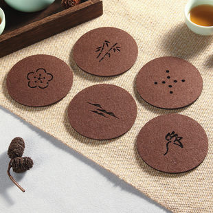 毛毡杯垫茶垫子功夫茶杯托吸水速干隔热防烫镂空壶承垫片茶道配件