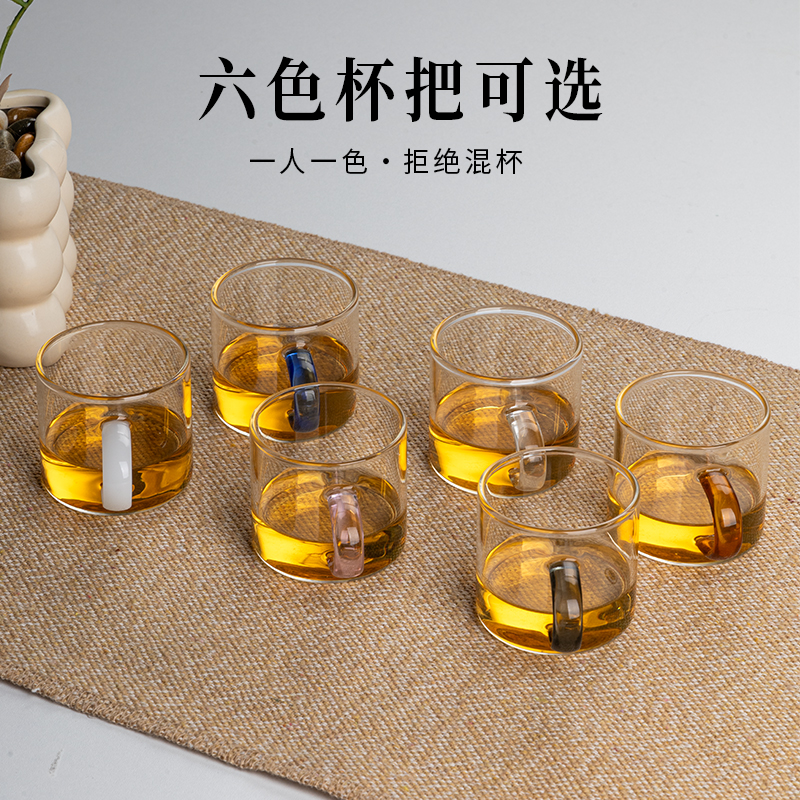 加厚耐热玻璃品茗小茶杯套装家用