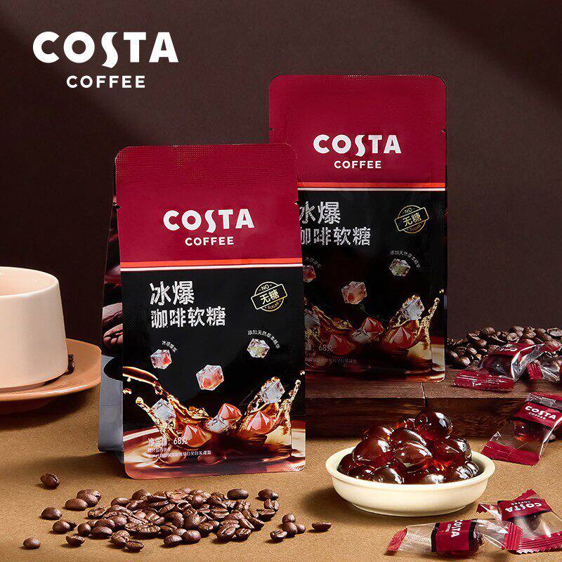 可口可乐COSTA冰爆咖啡软糖无糖0糖0脂特浓提神薄荷润喉糖零食