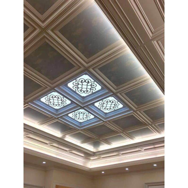 客餐厅 别墅大厅堂集成吊顶600*600铝扣板简约时尚新款天花板模块