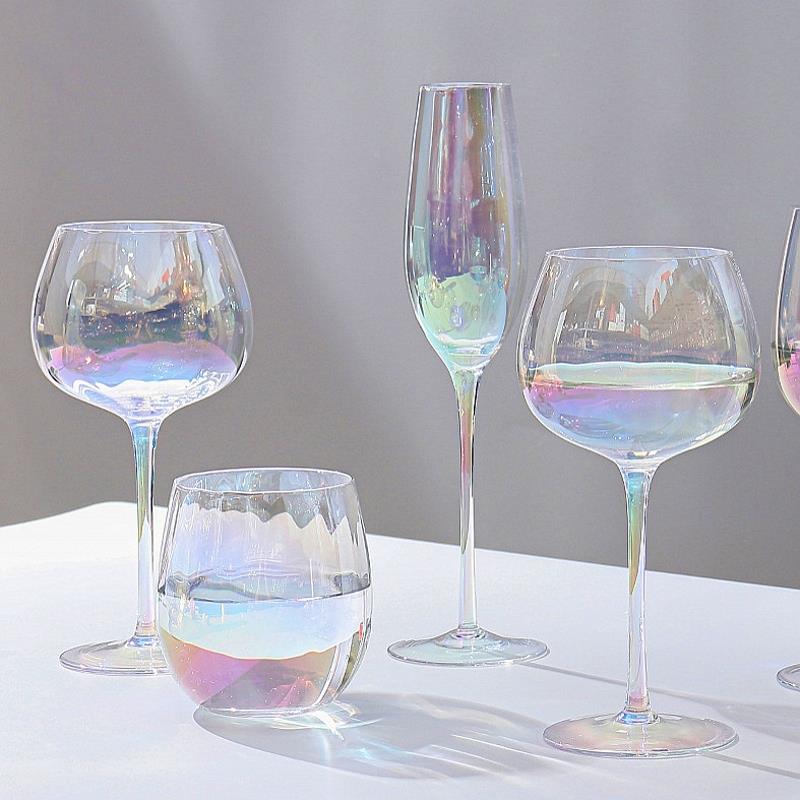 彩虹红酒杯家用情侣高脚杯子一对水晶玻璃葡萄酒杯香槟杯酒具礼物