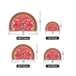 波西米亚网红进门地毯家用入户门口脚踏垫浴室门前防滑半圆形地垫