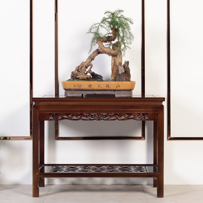 木质长方形中式边几角几边桌沙发边柜实木小茶几简约榆木桌鱼缸架