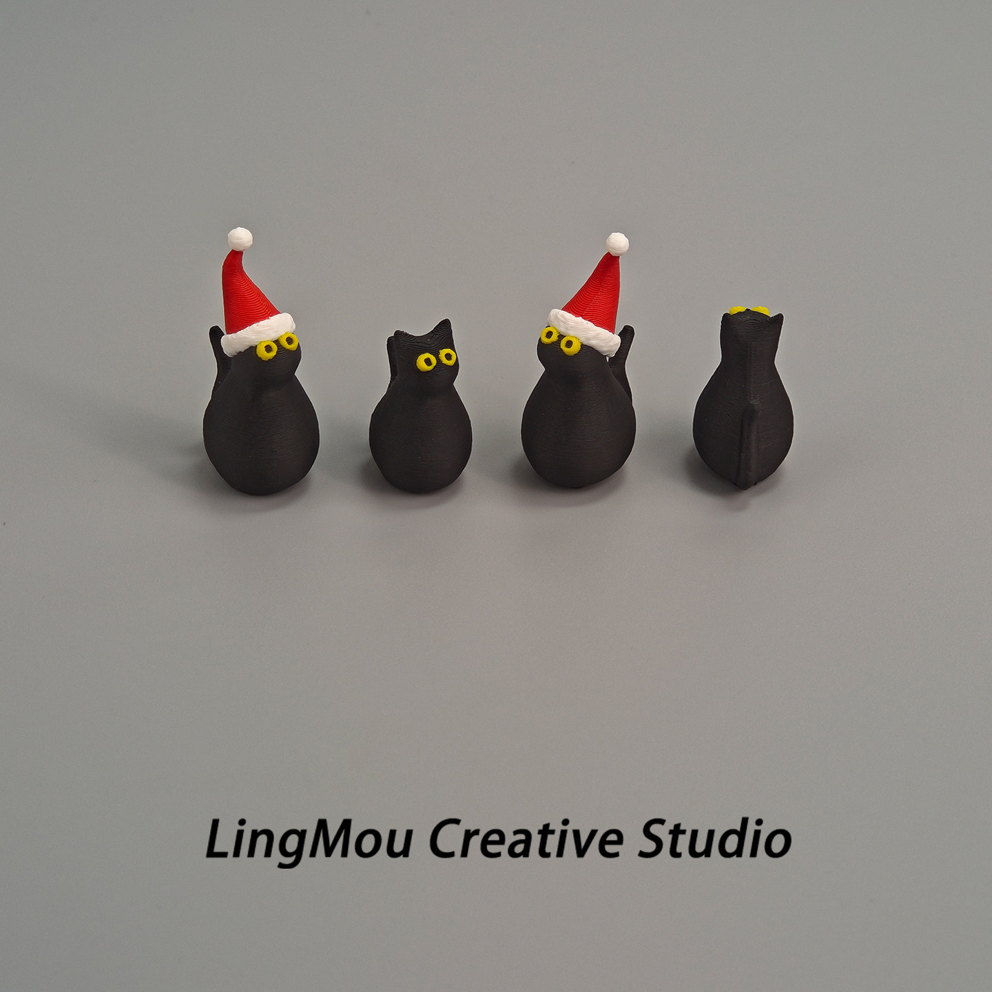 新年立体小猫迷你摆件3D打印可爱创意工位桌面装饰摆件新年礼物