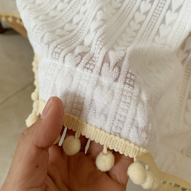 奶油风柜帘半帘橱柜m遮挡帘鞋柜书柜防尘隔断窗帘免打孔安装魔术