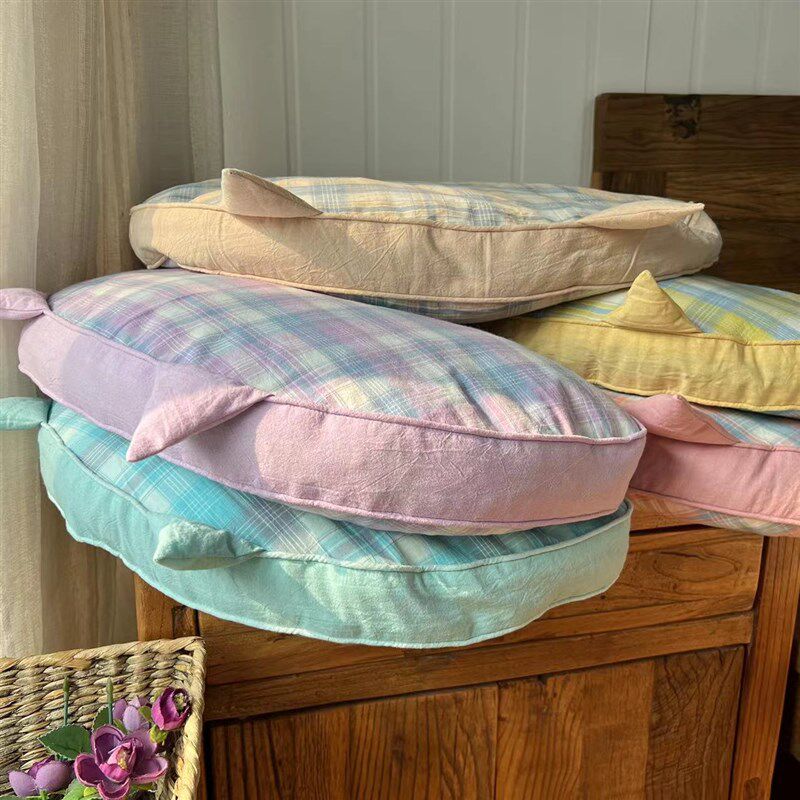 刘大姐家水洗棉猫耳朵荞麦壳枕头纯棉护颈椎枕芯单人助.睡眠月牙