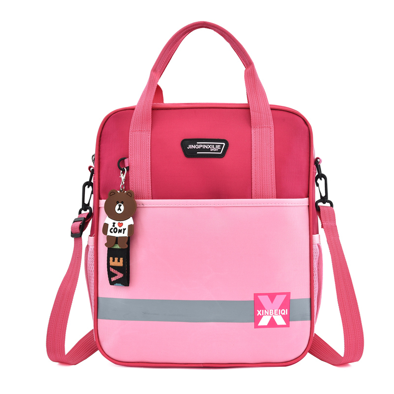 小学生双肩斜挎美术包男女学习袋单肩补课手提拎书袋儿Z童补习书