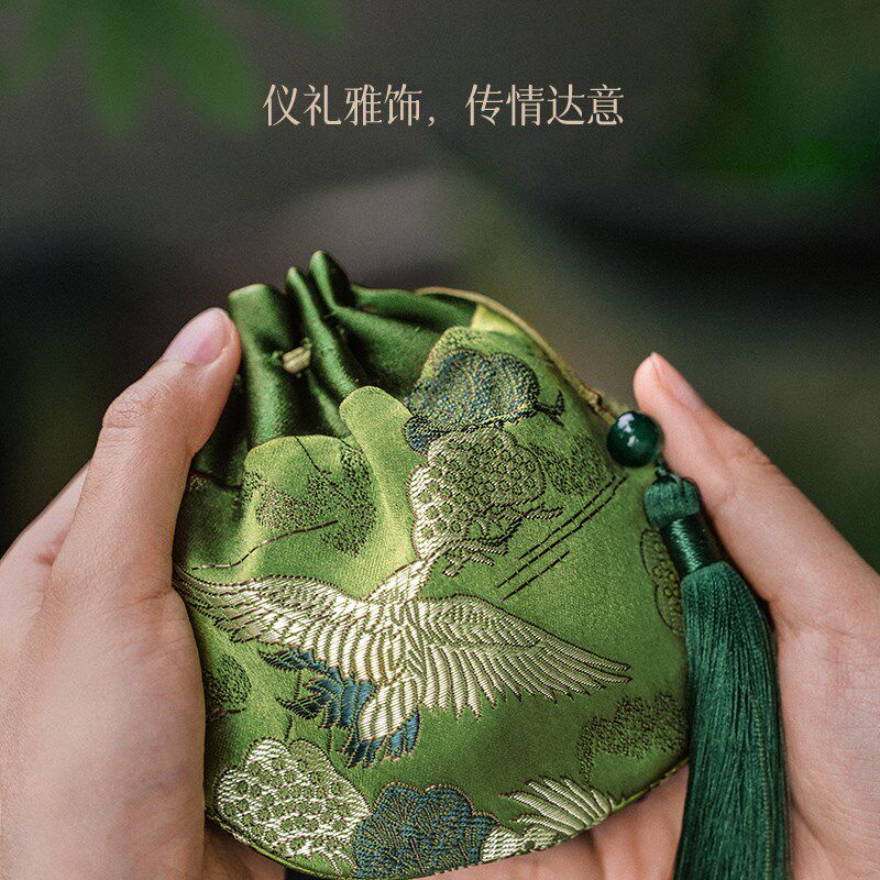 柴门&三峡博物i馆白鹤时鸣香囊端午节古风布袋香囊汉服中国风荷包