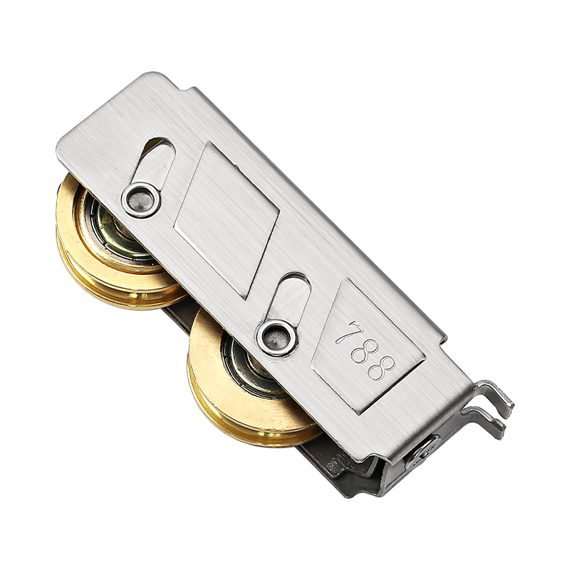 2000A/757/788铝合金门窗B滑轮移门窄轨滚轮配件不锈钢轴承双铜轮