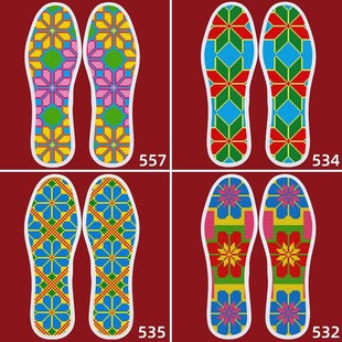 垫加厚可选图不褪色半成品带针带线送工具 十j字绣鞋 新款 4双套装