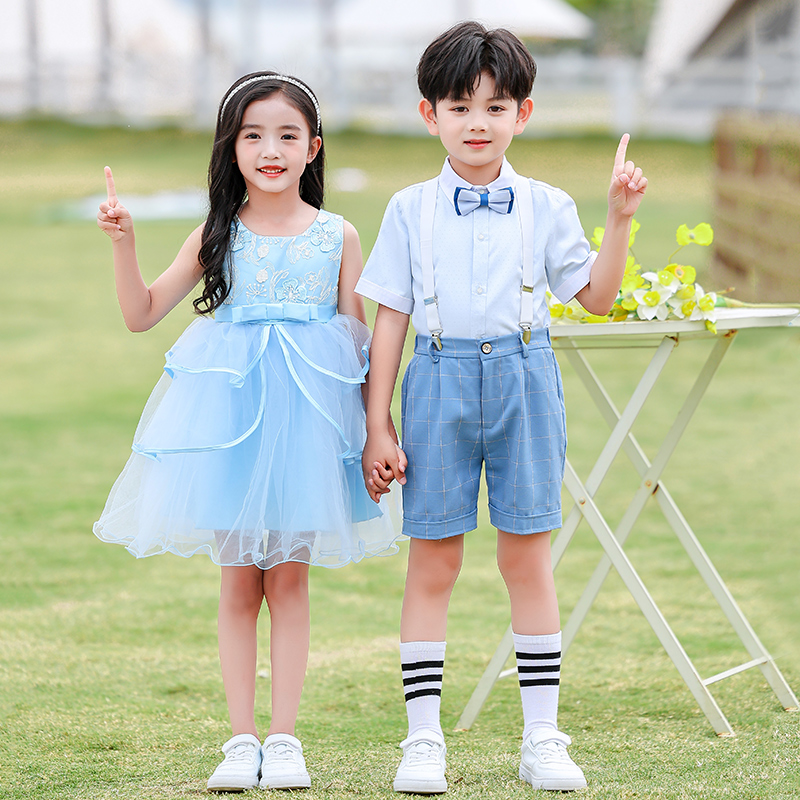 六一儿童演出服女童舞蹈蓬蓬w裙男童小学生幼儿园毕业礼服表演服