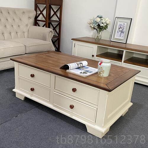 高档复秋林木语004款式地中美海风格古全实家用客厅木家具茶几电