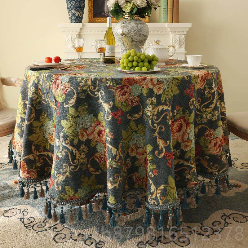 高档高端圆桌桌轻布奢高级欧感美式大圆家用茶几布式2形023新款餐,居家布艺,桌布,淘宝优惠券,粉丝福利购,淘宝优惠卷