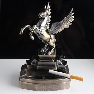 高档火烟灰缸带打机性创意送礼多功个金属台能式烟灰缸摆件 送男