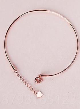 高档S925纯螺空丝手镯托女diy珠串螺旋手链可串珠银子珍珠穿圆珠