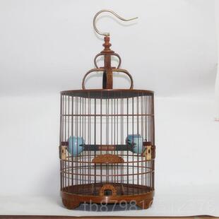 高档鸟笼 老竹 雕刻 全套齐包邮 画眉八鹩笼子紫色笼哥小哥鼓底配