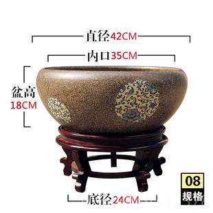 高档景德镇陶瓷鱼缸乌龟缸荷金盆莲碗莲花盆大号瓷盆睡水仙水瓷培
