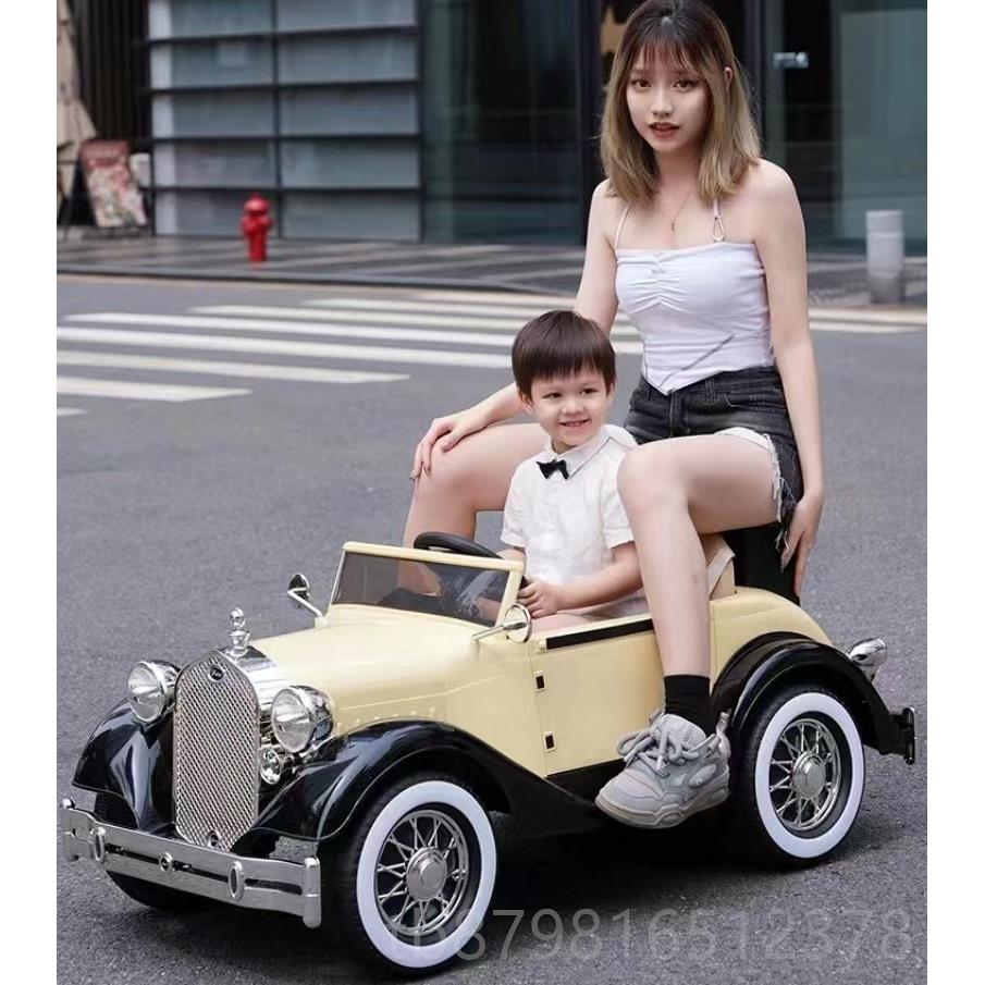 高档儿童电动车四轮坐亲子老爷车男女宝孩遥小具控玩车可大人站立