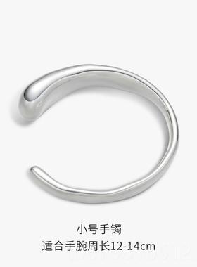 高档SUDRO轻V素觉镯手 简约不规则设计高级感92银奢时5尚银镯子女