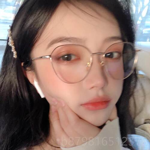 高档防辐素射抗蓝小目光平光护大眼镜框男近视眼镜女颜显瘦可配有