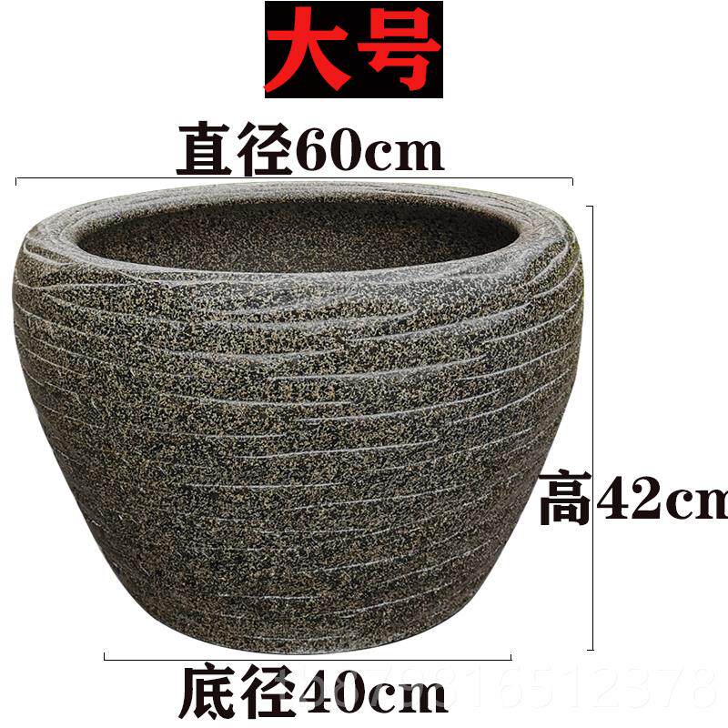 高档景德镇陶瓷大号养鱼缸仿乌古石头缸龟缸睡荷缸花种树莲缸庭院