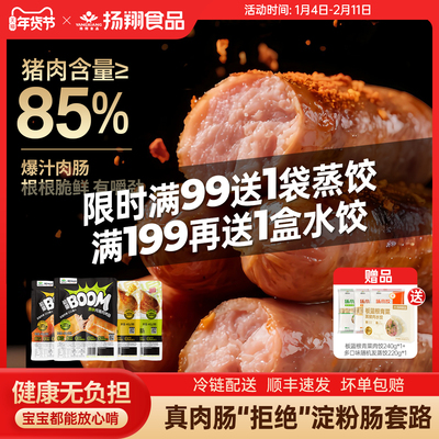 扬翔纯猪肉爆汁烤肠440g配料干净