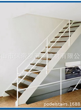 室内碳钢旋转楼梯 复式家居 钢木全屋白色简约