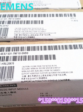 6ES7531-7NF10-0AB0 S7-1500模拟量模块 6ES7 531-7NF1O-OABO现货