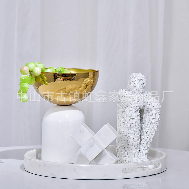 现代简约大理石花瓶花器客厅插花电视柜创意摆设餐桌面装饰品摆件,模玩/动漫/周边/娃圈三坑/桌游,文化/体育周边,淘宝优惠券,粉丝福利购,淘宝优惠卷