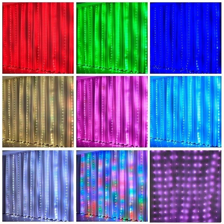新款RGB点控皮线窗帘灯3*3米300灯USB八功能带遥控高亮皮线窗帘灯,模玩/动漫/周边/娃圈三坑/桌游,文化/体育周边,淘宝优惠券,粉丝福利购,淘宝优惠卷