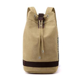 水桶抽绳背包帆布男牛仔大容量行李户外旅行登山书包束口袋双肩包