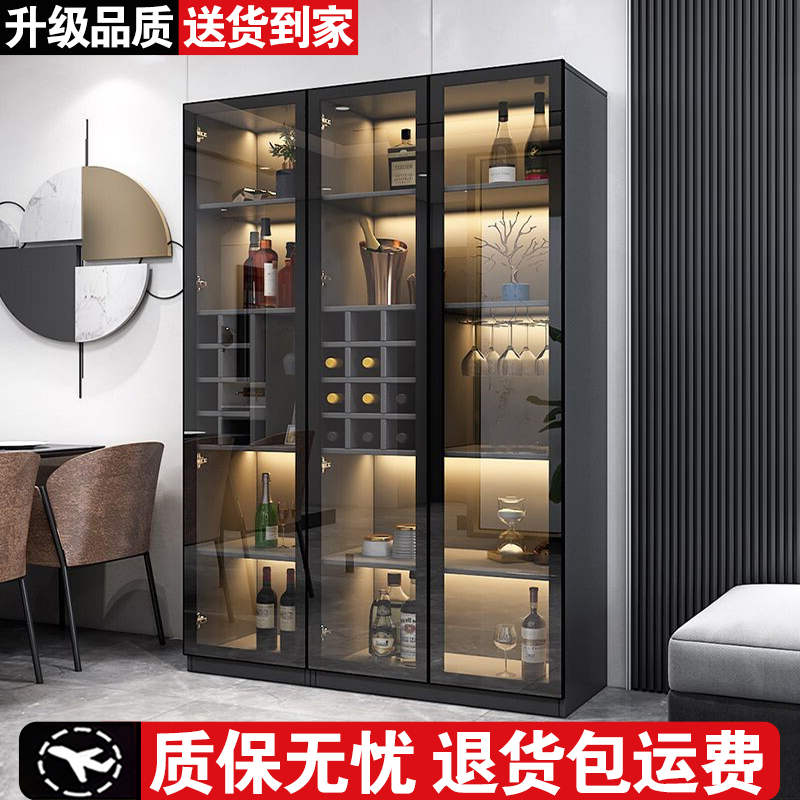 酒柜展示柜家用客厅靠墙2025新款酒吧高档轻奢玻璃门可定制储物柜