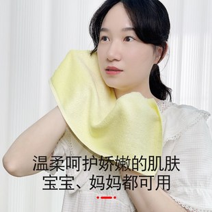 不秋草儿童毛巾天然全竹纤维新生婴儿成人面巾a类洗脸超柔软
