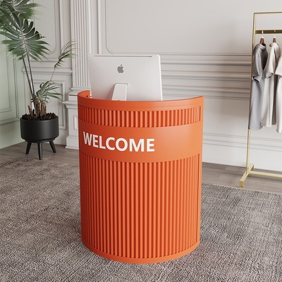 收银台吧台柜台简约弧形引导台咨询台服装店铺小型前台接待台迎宾