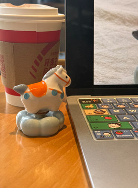 景德镇陶瓷小马转转乐摆件马上有