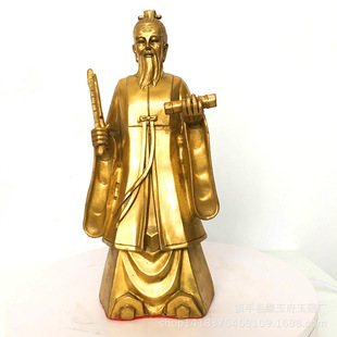 铜手拿神鞭姜太公铜像封神榜姜子牙神像铜器金属工艺品