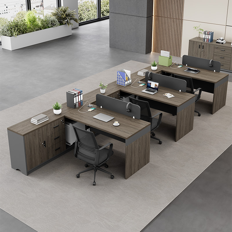 财务办公桌椅组合简约电脑办公室家具双人4/6人职员工位办公桌