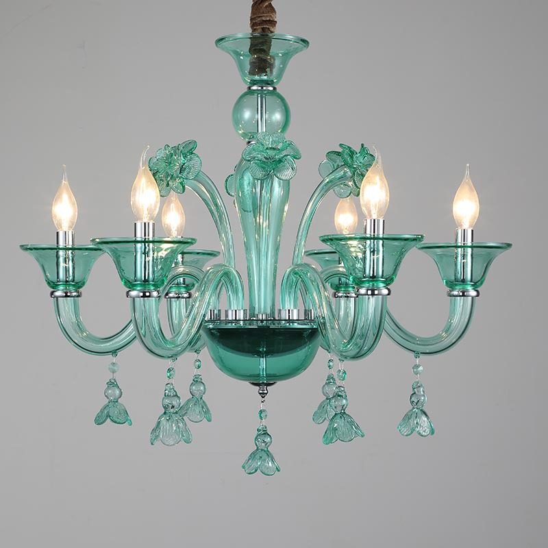 创意网咖ktv酒吧装饰绿色吊灯轻奢客厅餐厅卧室蜡烛led灯简约现代