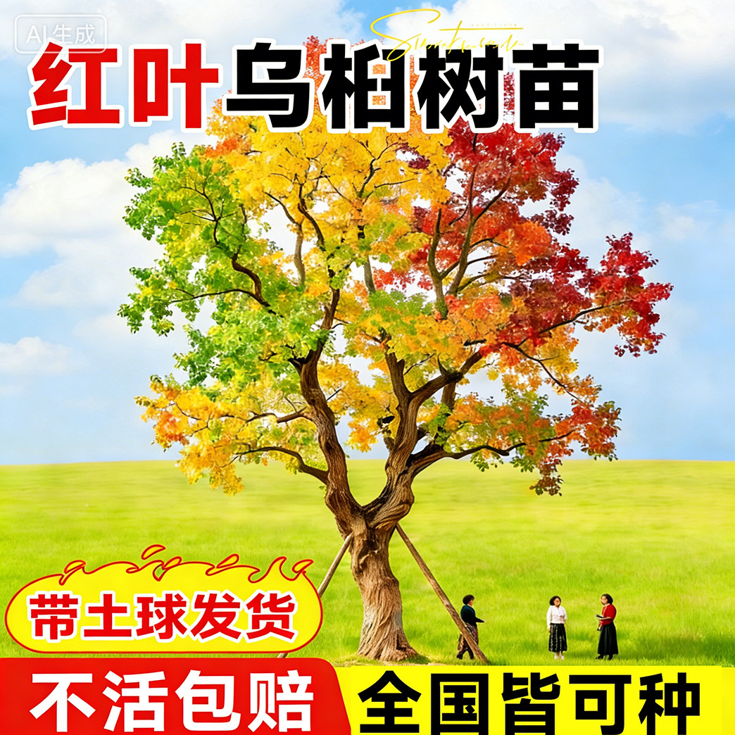 红叶乌桕树苗行道树彩叶苗木丛生乌桕大型耐寒庭院风景树桕子树苗
