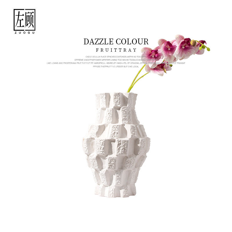 左顾现代简约石头陶瓷花瓶摆件客厅电视柜玄关角几酒店样板房花器,模玩/动漫/周边/娃圈三坑/桌游,文化/体育周边,淘宝优惠券,粉丝福利购,淘宝优惠卷